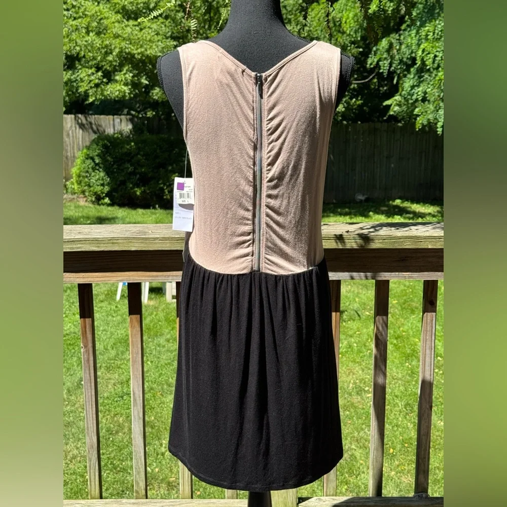 Design History Two-Tone black tan neutral sleeveless Dress large NWT - Picture 3 of 6